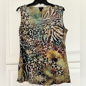 Style and Company Women’s dressy tank top with small silver gems size L